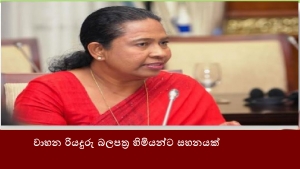 වාහන රියදුරු බලපත්‍ර හිමියන්ට සහනයක්