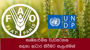 කෘෂිකාර්මික වැඩසටහන  සඳහා ආධාර කිරීමට සැලැස්මක්