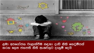 ළමා අපයෝජන වැළැක්වීම සඳහා දැඩි නීතිකෙටුම්පත් කරන ලෙස  ජනපති නීති අංශවලට දැනුම් දෙයි