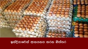 ඉන්දියාවෙන් ආනයනය කරන බිත්තර