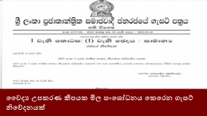 වෛද්‍ය උපකරණ කීපයක මිල සංශෝධනය කෙරෙන ගැසට් නිවේදනයක්